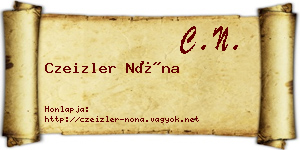 Czeizler Nóna névjegykártya